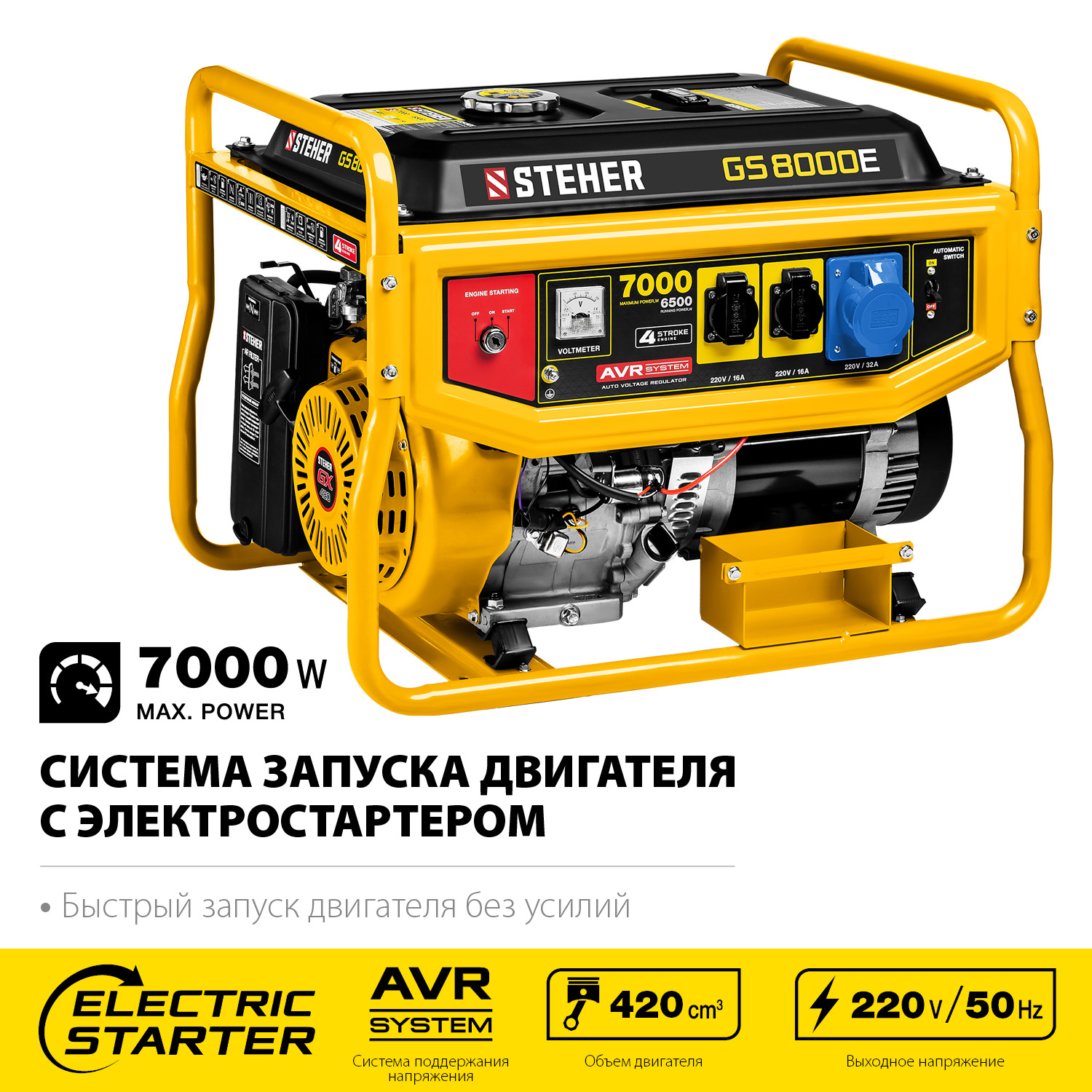 Генератор бензиновый GS-8000Е